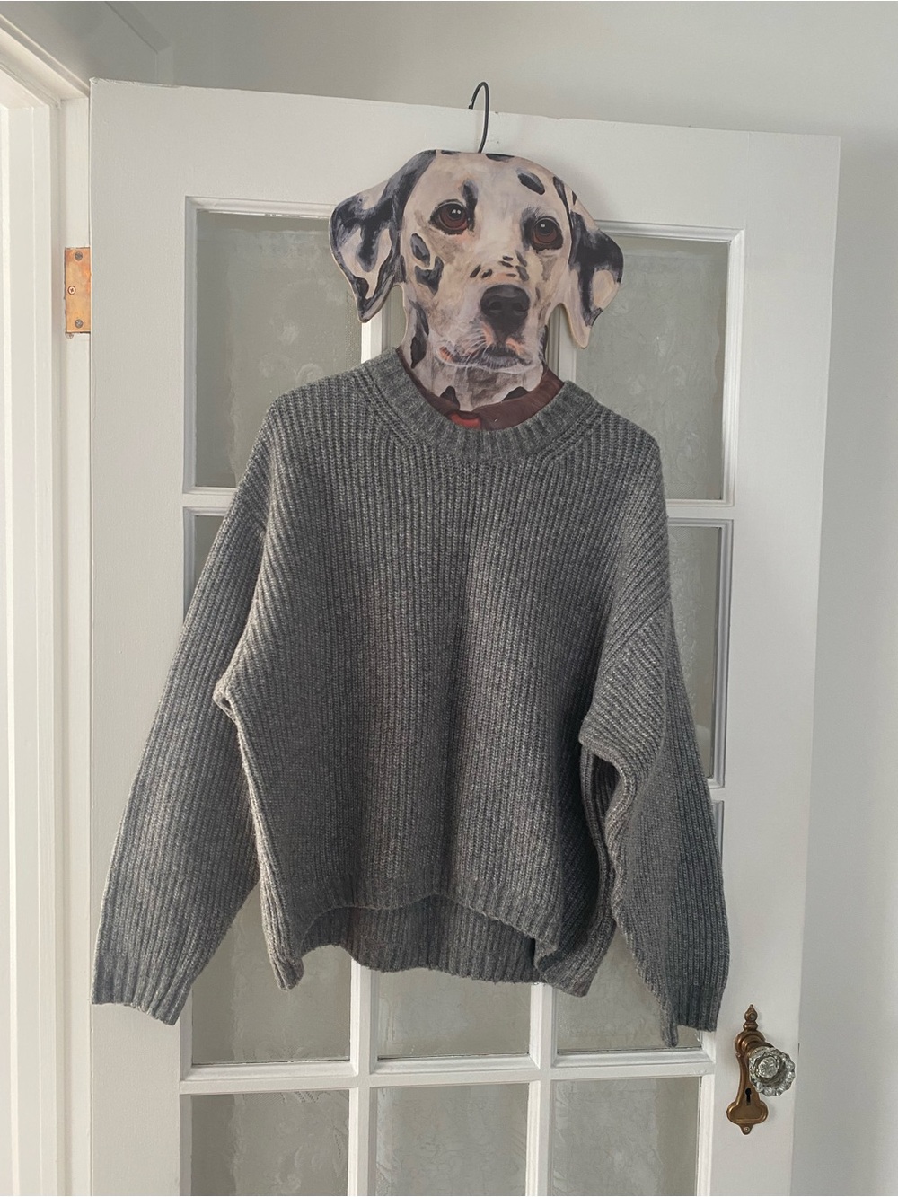H&M Gray Ribbed Crewneck Sweater